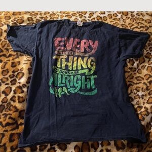 Vibrant Blue Short Sleeve Tee with Graphic Design